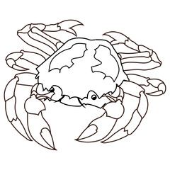 Fototapeta premium crab outline vector illustration