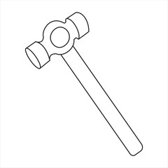 iron hammer line vector illustration