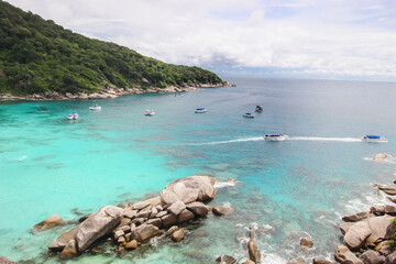 Landscape Nature View Island Ocean Thailand - It beautiful white sand beach and Sunny day in summer season.