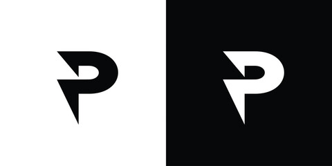 Modern and strong letter P initials logo design