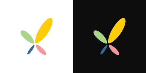 Colorful and unique  letter X initials logo design