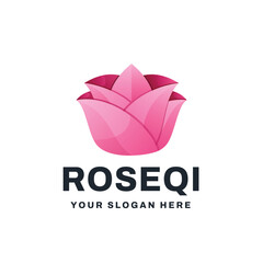 Rose Gradient Logo Vector Icon Illustration