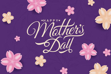Fototapeta na wymiar Mother's day greeting template for background, banner, poster, cover design, social media feed