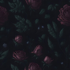 Rose flower seamless pattern for wallpaper, fabric, ornament, decoration.