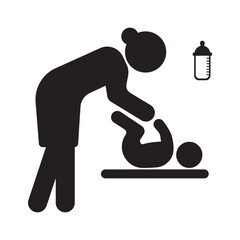 Breastfeeding mother room symbol icon,vector illustration design template