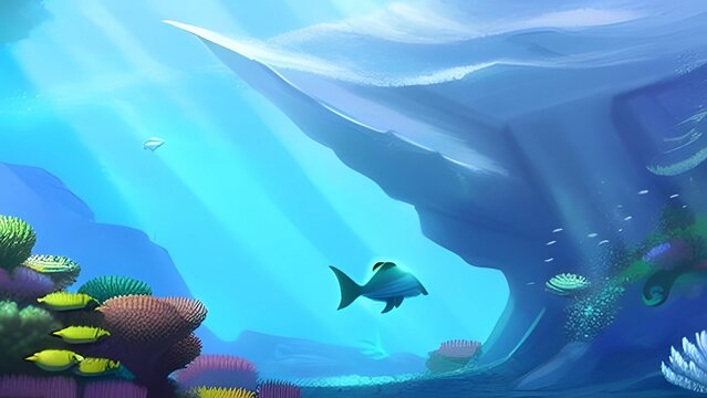 Beautiful underwater scene,AI-generated image