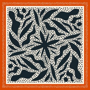Scarf or bandana design with Abstract shapes. Generative AI