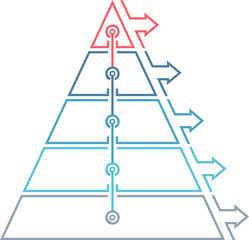Pyramid with five elements and place for your text, infographic template