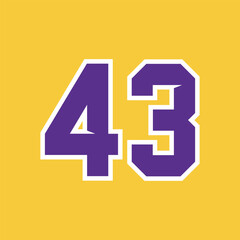 Basketball Sport Number Vector Template 43