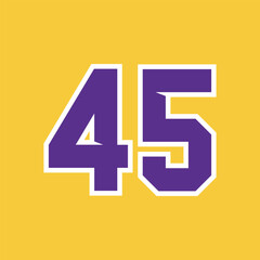 Fototapeta premium Basketball Sport Number Vector Template 45