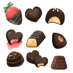 set of chocolate candies
