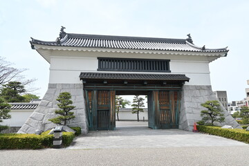 Japan sightseeing trip. 'Okazaki castle'. Okazaki city Aichi prefecture. Famous for being the birthplace of Tokugawa Ieyasu, the shogun who unified Japan.