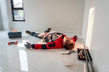 Accident of Construction Worker Heat Stroke or Heat exhaustion in body at Construction site.