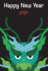 2024年　辰年年賀状イラスト