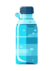 Fresh blue liquid in plastic bottle illustration Generative AI