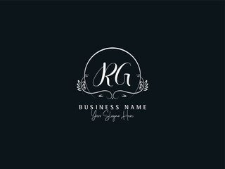 Alphabet RG r&g Feminine Business Logo, Minimal Rg gr Unique Signature Letter Logo - obrazy, fototapety, plakaty