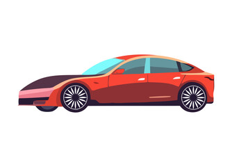 Shiny sports car driving on modern road Generative AI