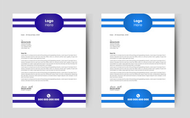 Modern Creative & Clean business style letterhead bundle for your corporate project design.	

