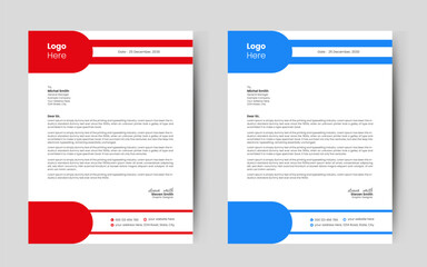 Minimalist concept business style letterhead template design with color combination.