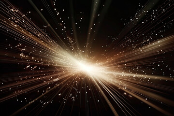 Abstract light rays effect with dots and sparks