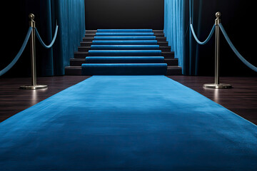 Blue carpet with podium