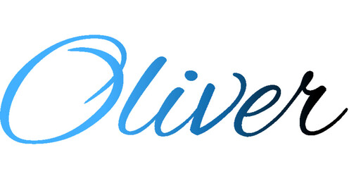 Oliver - light blue and blue color - male name - ideal for websites, emails, presentations, greetings, banners, cards, books, t-shirt, sweatshirt, prints

