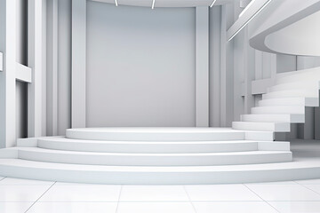 Empty fashion runway podium stage - 3d illustration
