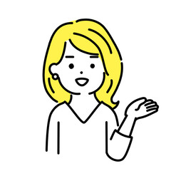 かわいい人物のイラストシリーズ。女性のオフィスワーカー。示す。　