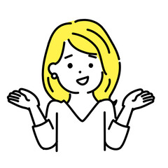 かわいい人物のイラストシリーズ。女性のオフィスワーカー。呆れる。　