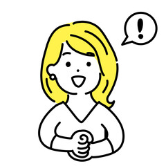 かわいい人物のイラストシリーズ。女性のオフィスワーカー。閃く。　