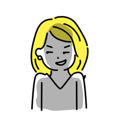 かわいい人物のイラストシリーズ。女性のオフィスワーカー。企む。　