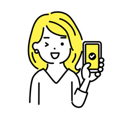 かわいい人物のイラストシリーズ。女性のオフィスワーカー。OK。　