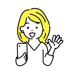 かわいい人物のイラストシリーズ。女性のオフィスワーカー。嬉しい。　