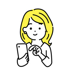 かわいい人物のイラストシリーズ。女性のオフィスワーカー。楽しい。　