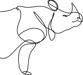 Rhinoceros Vector  lineart illustration