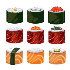 Sushi sashimi japan asian food vector logo design pack