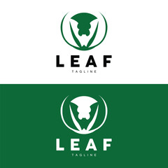 Green Leaf Logo, Ecology Natural Plant Vector, Nature Design, Illustration Template Icon