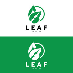 Obraz premium Green Leaf Logo, Ecology Natural Plant Vector, Nature Design, Illustration Template Icon