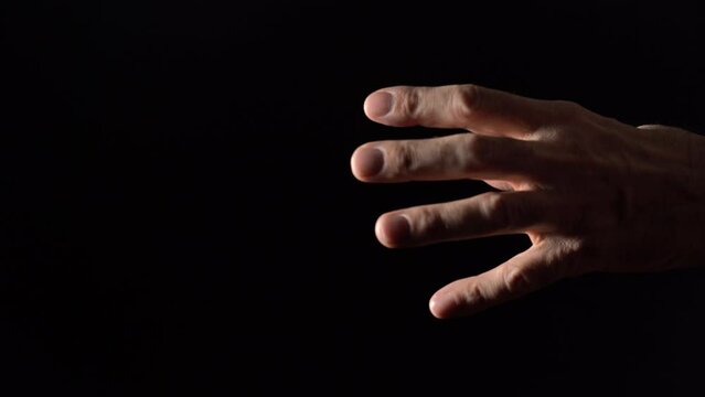 The trembling, feeble arm of a sick man asks for help Generative AI