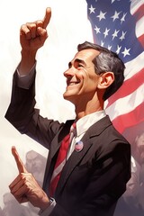 modern politician professional caricature, generative AI