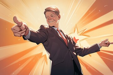 modern politician professional caricature, generative AI