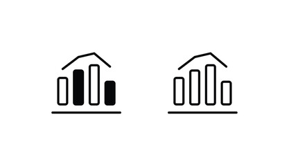 Graph icon design with white background stock illustration