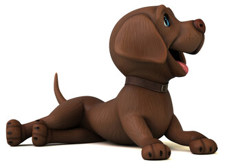 Fun 3D cartoon brown Labrador retriever