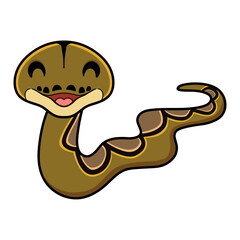 Fototapeta premium Cute happy reticulatus python cartoon 