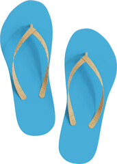 3d render flip-flop with the color blue