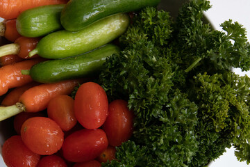 Healthy Lifestyle, Organic Vegetable in an Enamel Vegetable Basket Household Fruit Tray Drain