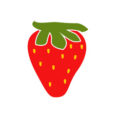 strawberry simple clipart vector illustration 