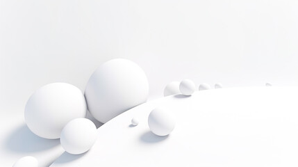 白い背景に飛ぶ球の背景　Generative AI
