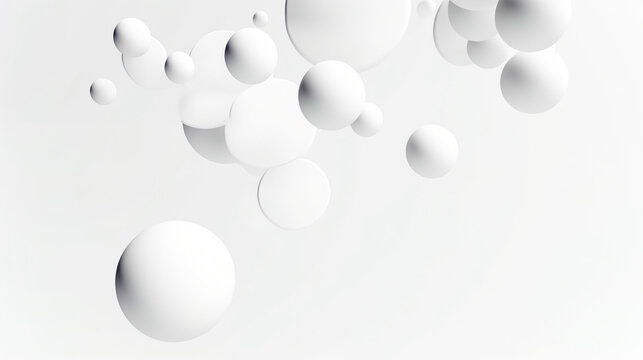 白い背景に飛ぶ球の背景　Generative AI