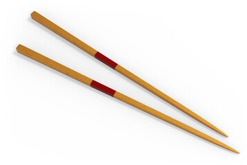 3D Render Pair of Chopsticks